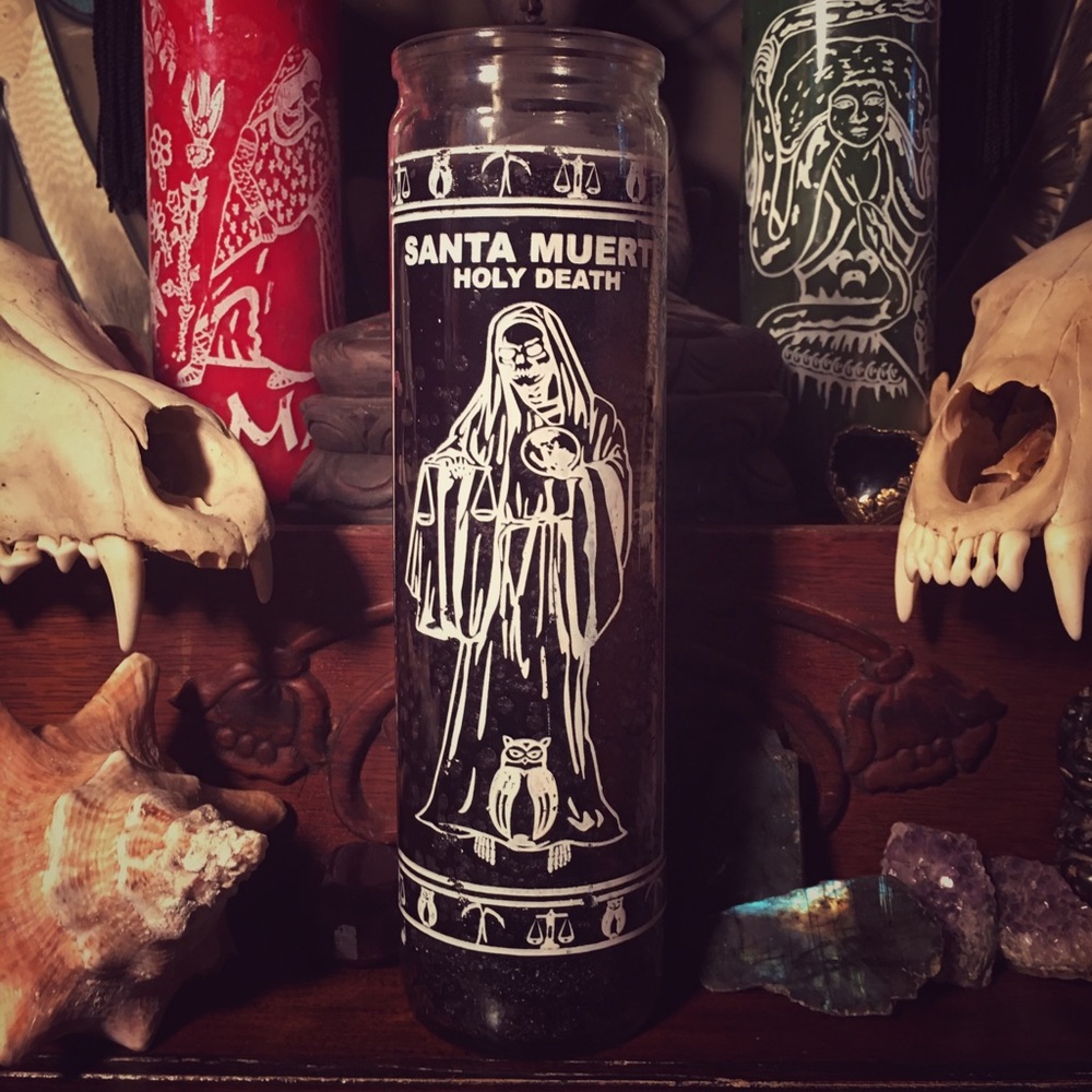 Santa Muerta altar candle